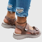 Sandals Black Open-Toe Adjustable Strap Platform Women's – Casual, Summer, Everyday, Comfort Walking