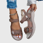 Sandals Black Open-Toe Adjustable Strap Platform Women's – Casual, Summer, Everyday, Comfort Walking