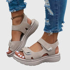 Sandals Black Open-Toe Adjustable Strap Platform Women's – Casual, Summer, Everyday, Comfort Walking