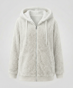 Sherpa Jacket Women's Hooded Full Zip Fleece Green with Drawstrings – Casual, Winter, Cozy Gift