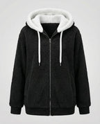 Sherpa Jacket Women's Hooded Full Zip Fleece Green with Drawstrings – Casual, Winter, Cozy Gift