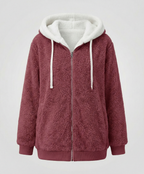 Sherpa Jacket Women's Hooded Full Zip Fleece Green with Drawstrings – Casual, Winter, Cozy Gift