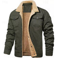 Sherpa-Lined Trucker Jacket Men's Fleece Warm Button-Up Coat – Casual, Winter Gift