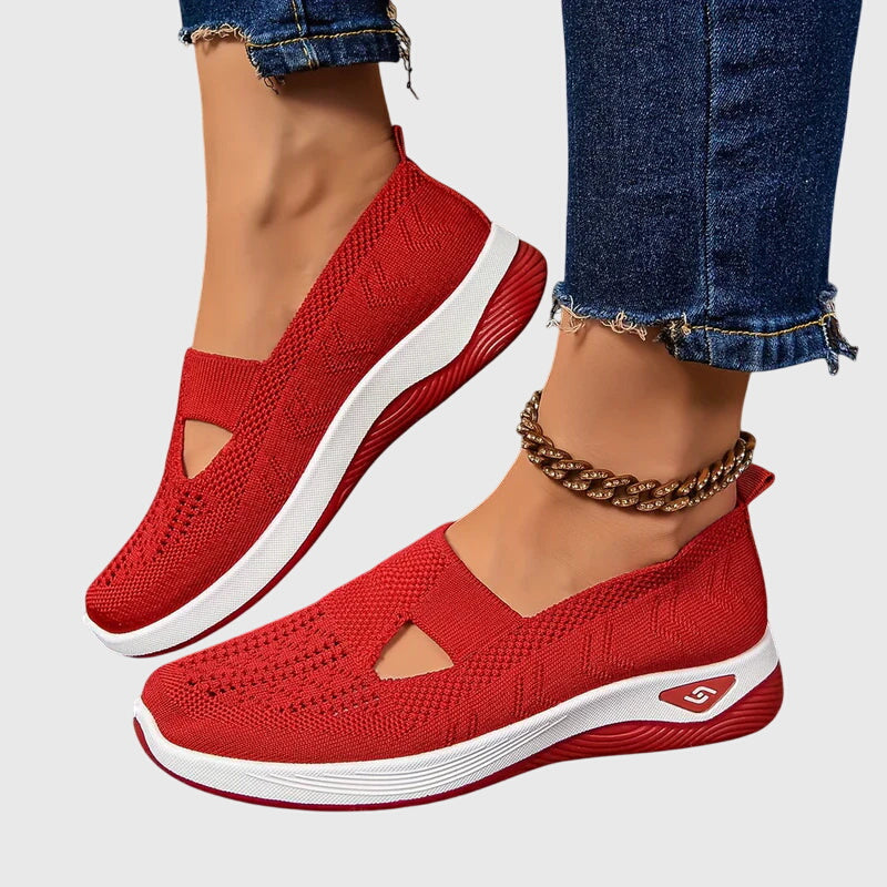 Slip-On Sneakers Green Mesh Women's Breathable Cutout – Casual, Walking Comfort Everyday Wear