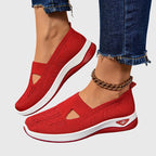 Slip-On Sneakers Green Mesh Women's Breathable Cutout – Casual, Walking Comfort Everyday Wear