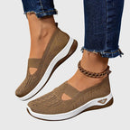 Slip-On Sneakers Green Mesh Women's Breathable Cutout – Casual, Walking Comfort Everyday Wear