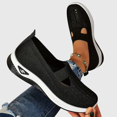 Slip-On Sneakers Green Mesh Women's Breathable Cutout – Casual, Walking Comfort Everyday Wear