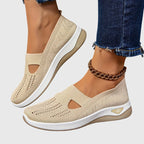 Slip-On Sneakers Green Mesh Women's Breathable Cutout – Casual, Walking Comfort Everyday Wear