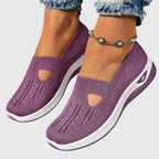 Slip-On Sneakers Green Mesh Women's Breathable Cutout – Casual, Walking Comfort Everyday Wear