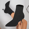 Sock Ankle Boots Knit Pointed Toe Stiletto Heel Women's – Office, Casual, Party Gift