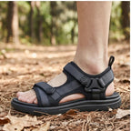 Sport Sandals Men's Black Adjustable Strap Open-Toe – Outdoor, Casual Everyday Walking