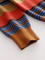 Striped Knit Cardigan Men's Shawl Collar Button-Up Sweater – Casual, Office · Faylori