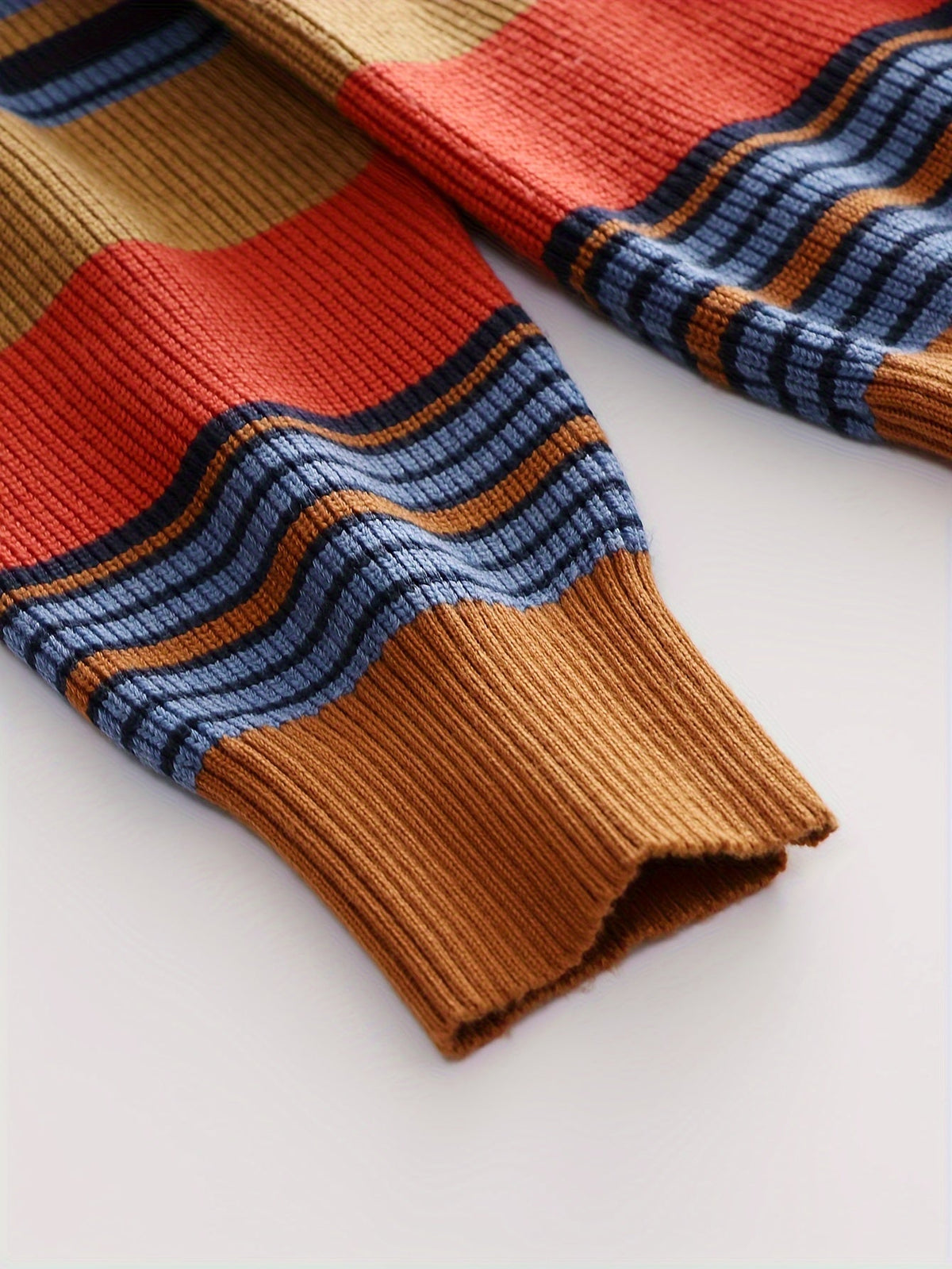 Striped Knit Cardigan Men's Shawl Collar Button-Up Sweater – Casual, Office · Faylori