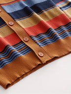 Striped Knit Cardigan Men's Shawl Collar Button-Up Sweater – Casual, Office · Faylori
