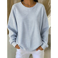 Striped Sweatshirt Women's Oversized Relaxed Fit Long Sleeve Pullover – Casual, Everyday
