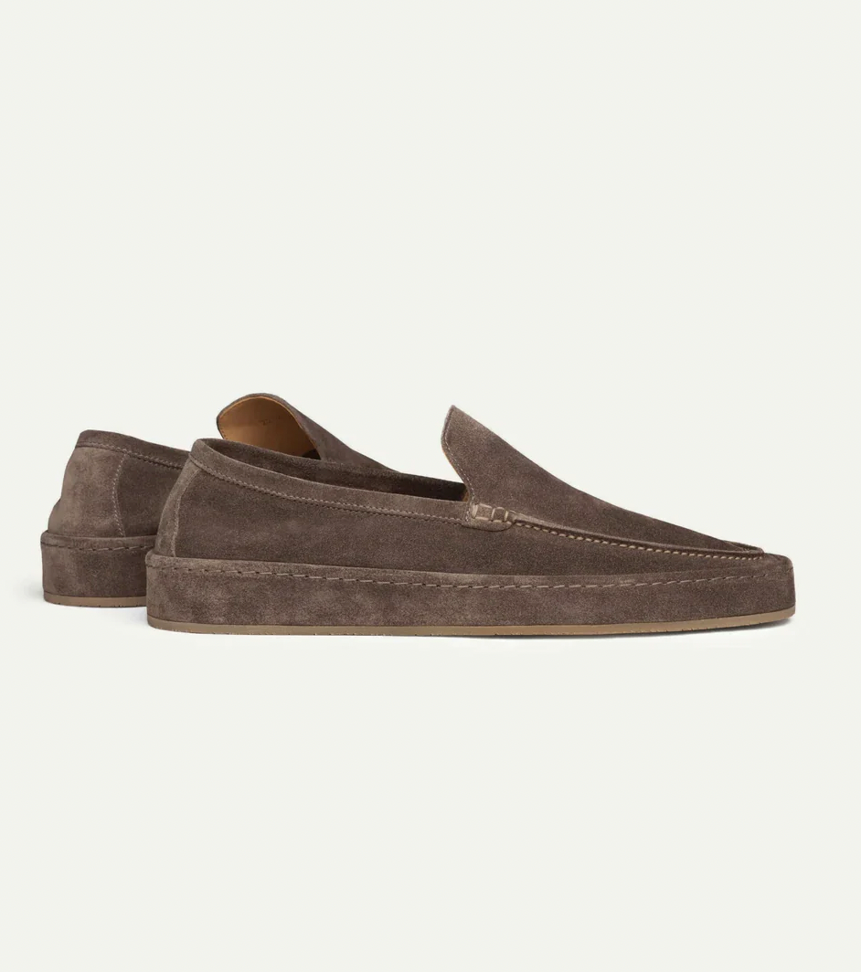Suede Loafers Men's Grey Slip On Moccasins – Office, Holiday, Gift · Faylori