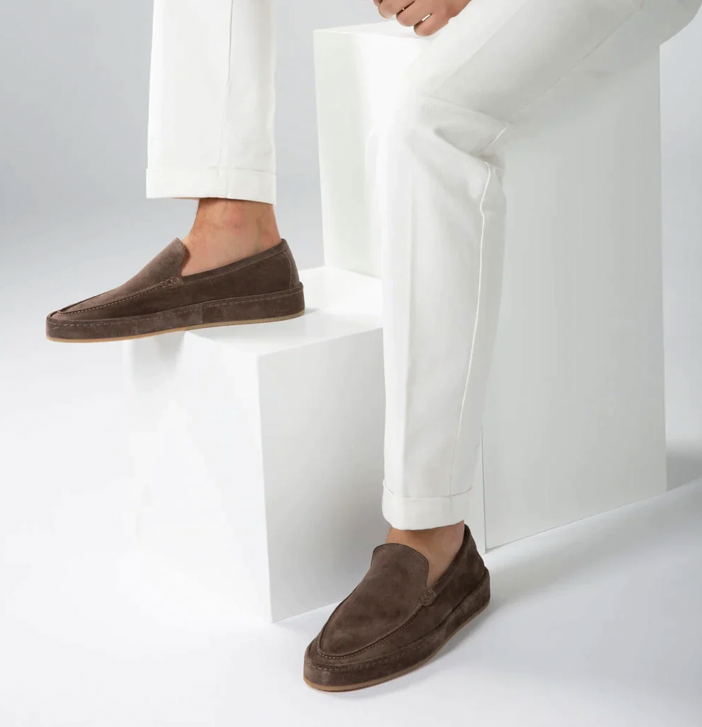 Suede Loafers Men's Grey Slip On Moccasins – Office, Holiday, Gift · Faylori