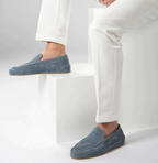 Suede Loafers Men's Grey Slip On Moccasins – Office, Holiday, Gift · Faylori