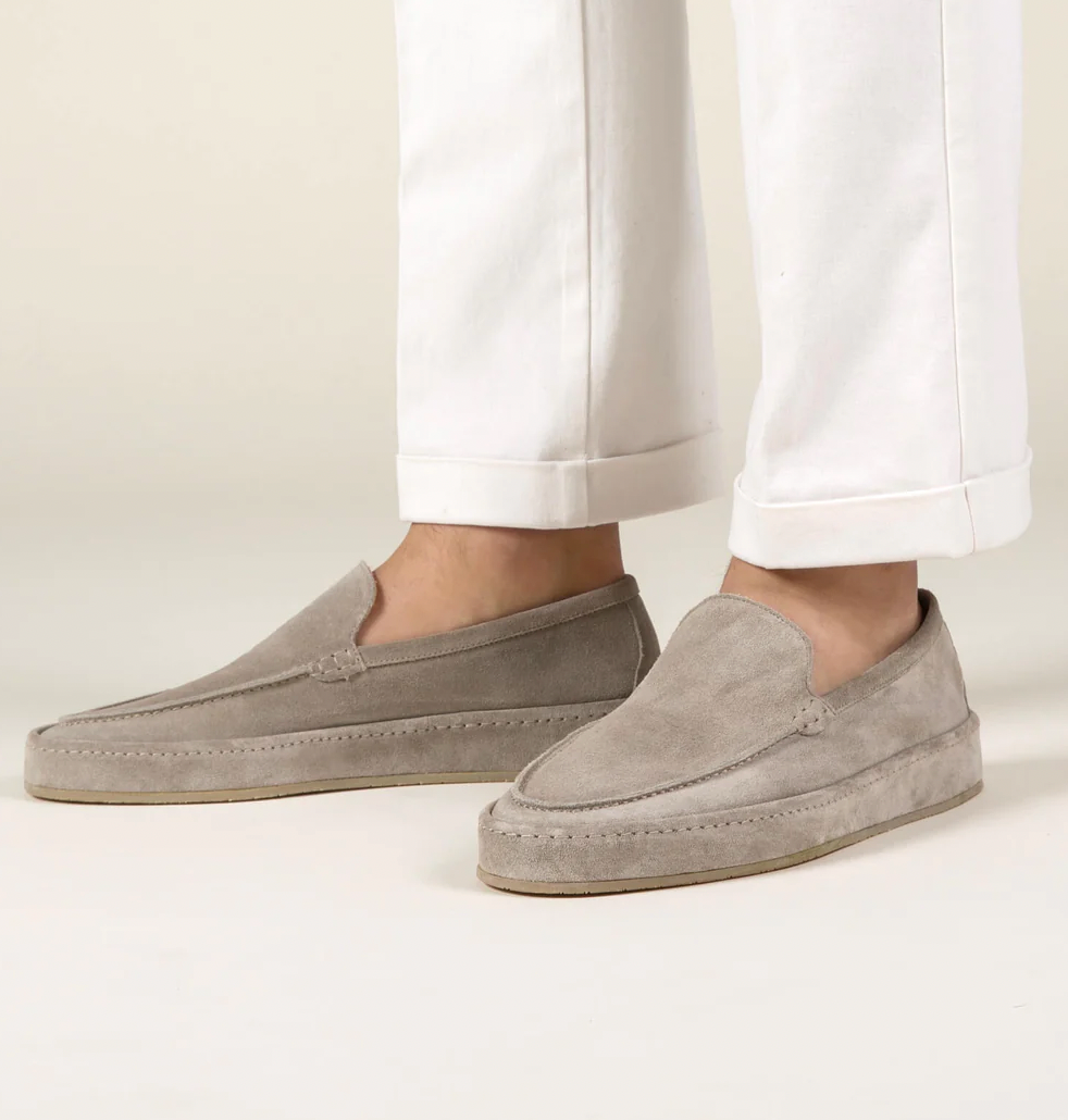 Suede Loafers Men's Grey Slip On Moccasins – Office, Holiday, Gift · Faylori