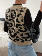 Sweater Vest Women's Knit Button-Front V-Neck Patterned Cardigan – Casual, Layering, Office, Gift