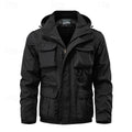 Tactical Hooded Jacket Men's Multi-Pocket Windproof Removable Hood – Hiking, Outdoor, Travel, Casual
