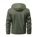 Tactical Hooded Jacket Men's Multi-Pocket Windproof Removable Hood – Hiking, Outdoor, Travel, Casual