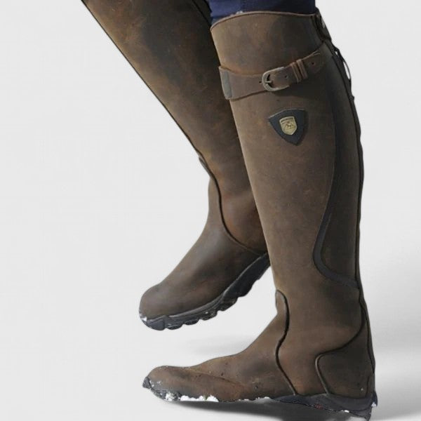 Tall Riding Boots Black Leather Women's Buckle Accent – Casual, Gift · Faylori
