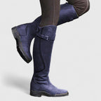 Tall Riding Boots Black Leather Women's Buckle Accent – Casual, Gift · Faylori