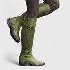 Tall Riding Boots Black Leather Women's Buckle Accent – Casual, Gift · Faylori
