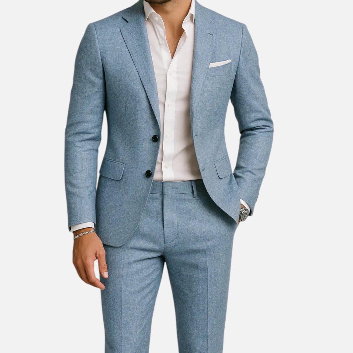 Tan Men's Suit 2-Piece Notch Lapel Blazer and Trousers Set – Office, Wedding, Formal, Gift