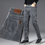 Tapered Jeans Men's Grey Denim 5-Pocket – Casual, Office · Faylori
