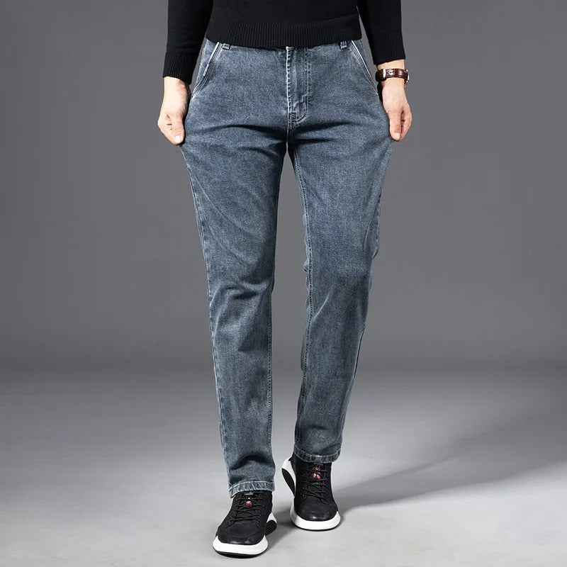 Tapered Jeans Men's Grey Denim 5-Pocket – Casual, Office · Faylori