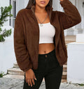 Teddy Fleece Jacket Women's Zip-Up High Collar Relaxed Fit – Casual, Winter, Everyday