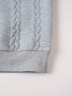 Textured Mock-Neck Sweatshirt Men's Long Sleeve Pullover Beige – Casual, Office, Gift