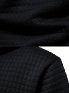 Textured Pullover Hoodie Men's Black Long Sleeve Drawstring – Casual, Gift · Faylori