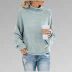 Turtleneck Knit Sweater Women's Chunky Oversized Pullover – Casual, Office · Faylori