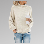 Turtleneck Knit Sweater Women's Chunky Oversized Pullover – Casual, Office · Faylori