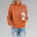 Turtleneck Knit Sweater Women's Chunky Oversized Pullover – Casual, Office · Faylori