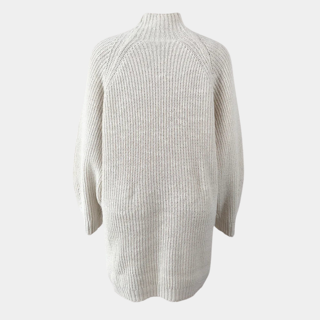 Turtleneck Sweater Dress Women's Oversized Chunky Knit Ribbed Long Sleeve – Casual, Winter