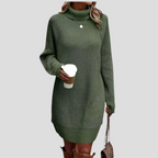 Turtleneck Sweater Dress Women's Ribbed Knit Long Sleeve – Casual, Office, Holiday, Gift