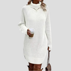 Turtleneck Sweater Dress Women's Ribbed Knit Long Sleeve – Casual, Office, Holiday, Gift