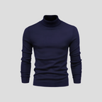 Turtleneck Sweater Men's Ribbed Knit White Long Sleeve Jumper – Casual, Office, Winter, Gift