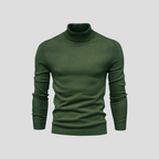 Turtleneck Sweater Men's Ribbed Knit White Long Sleeve Jumper – Casual, Office, Winter, Gift
