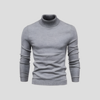 Turtleneck Sweater Men's Ribbed Knit White Long Sleeve Jumper – Casual, Office, Winter, Gift