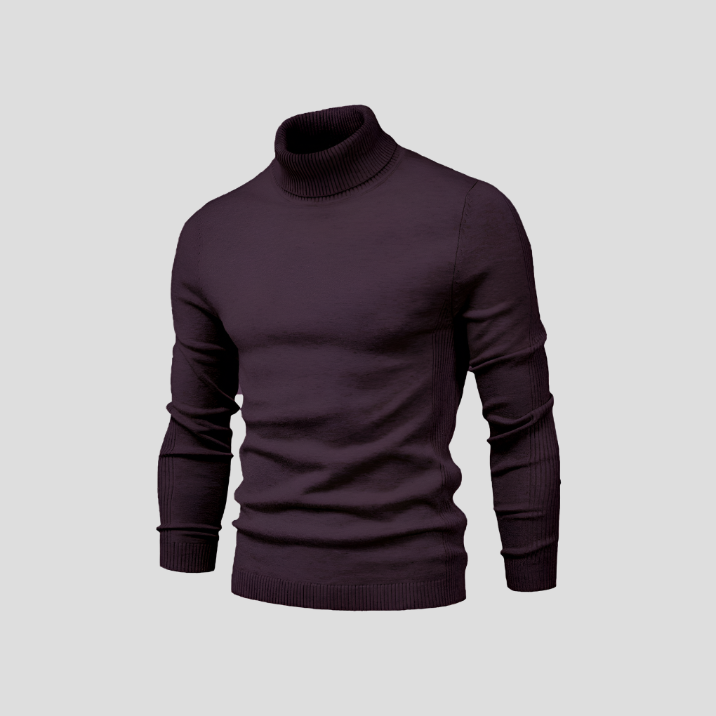 Turtleneck Sweater Men's Ribbed Knit White Long Sleeve Jumper – Casual, Office, Winter, Gift