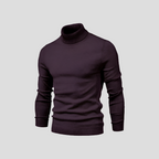 Turtleneck Sweater Men's Ribbed Knit White Long Sleeve Jumper – Casual, Office, Winter, Gift