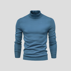 Turtleneck Sweater Men's Ribbed Knit White Long Sleeve Jumper – Casual, Office, Winter, Gift