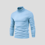 Turtleneck Sweater Men's Ribbed Knit White Long Sleeve Jumper – Casual, Office, Winter, Gift