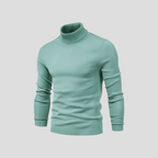 Turtleneck Sweater Men's Ribbed Knit White Long Sleeve Jumper – Casual, Office, Winter, Gift