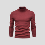 Turtleneck Sweater Men's Ribbed Knit White Long Sleeve Jumper – Casual, Office, Winter, Gift